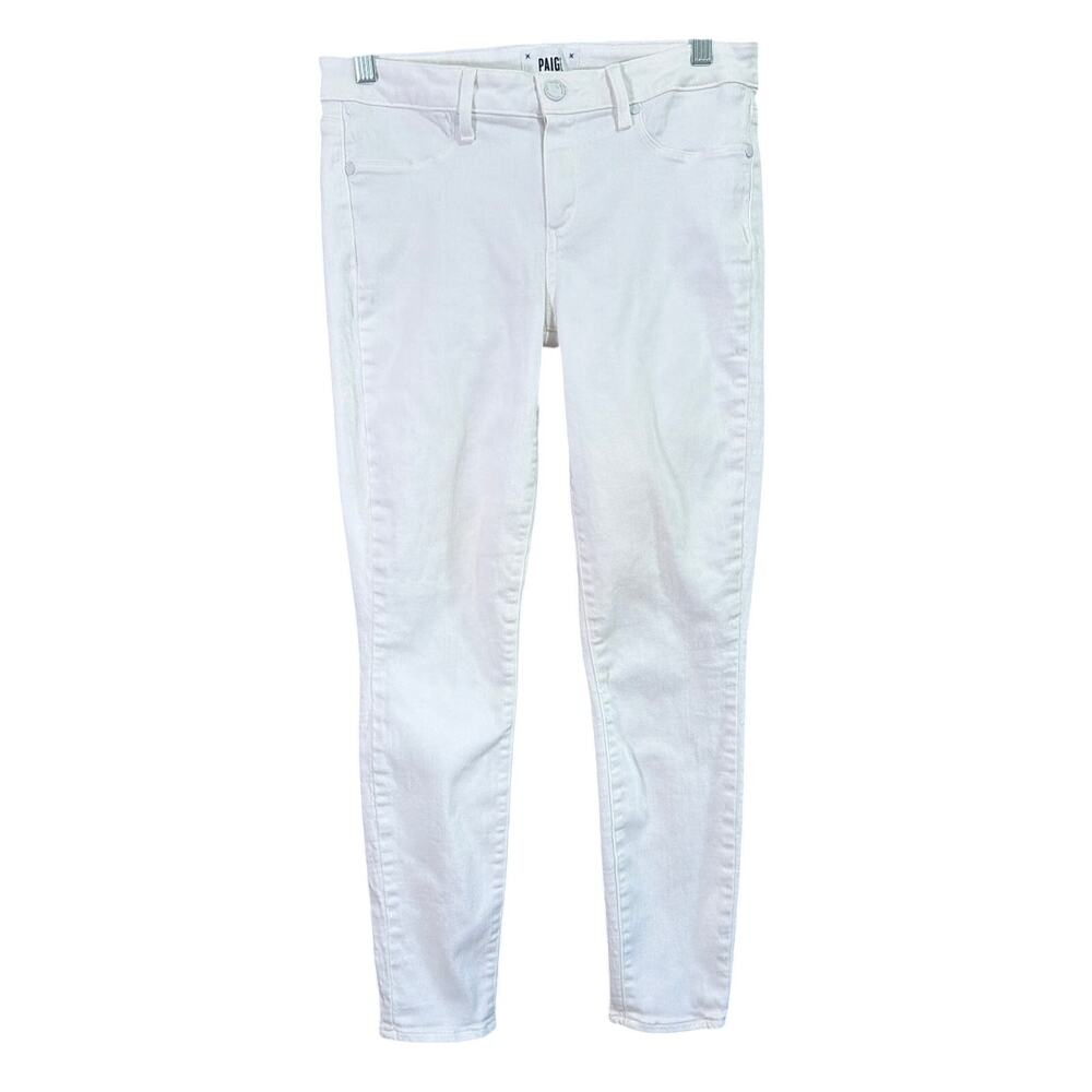 Paige Womens Jeans White Denim Verdugo Ankle Mid Rise Stretch 30